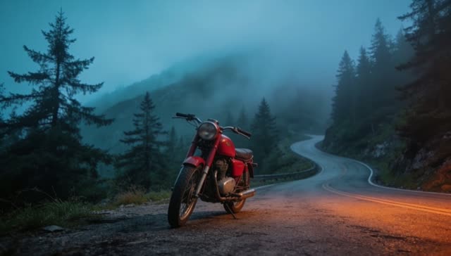 Misty mountain road