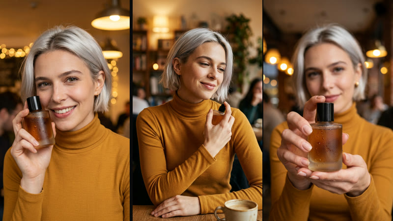 Your product in someone's hands, ready to post