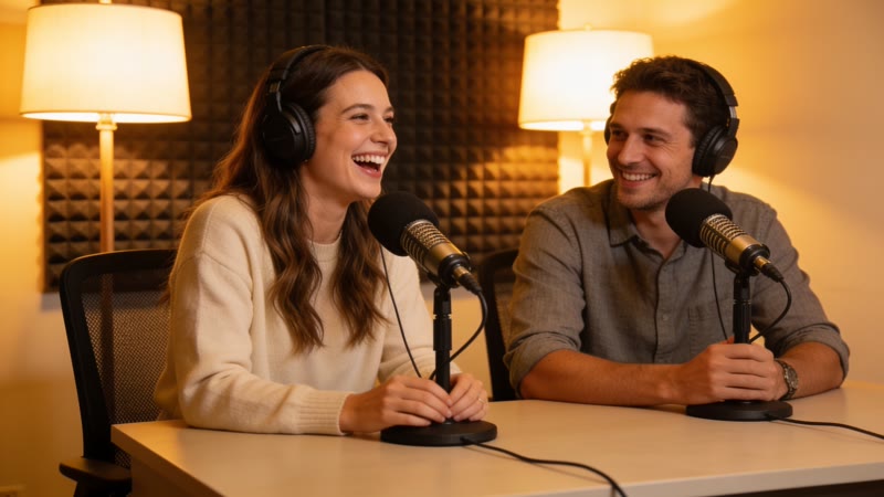 Two hosts debate your product, on the record