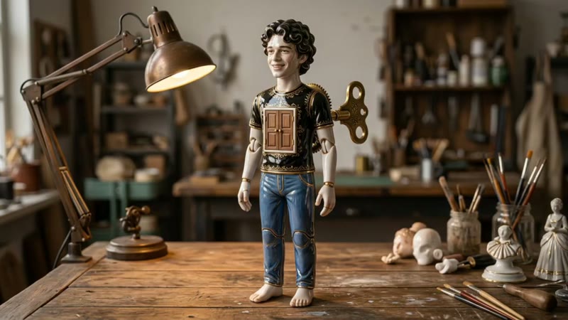 You, as a wind-up figure with a tiny crew inside